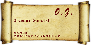 Oravan Gerold névjegykártya
